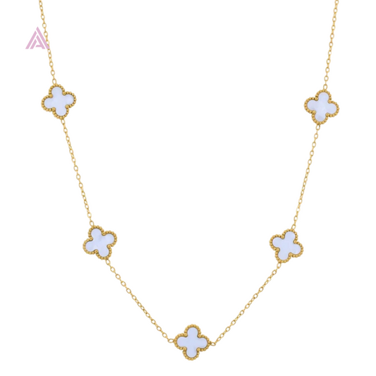 Luxurious Pearl Clover Necklace