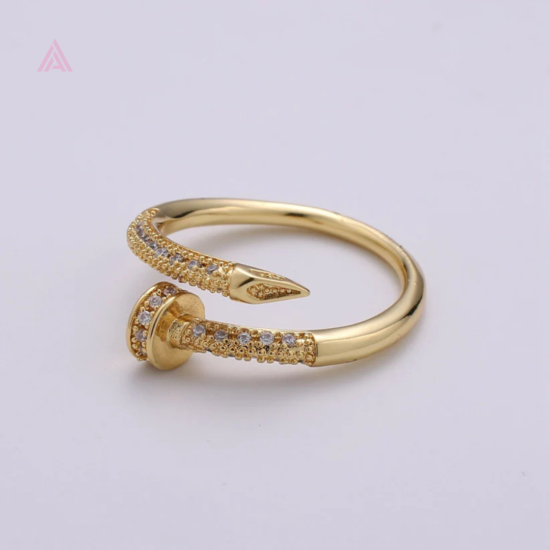 Zirconia Nail Hand-Ring