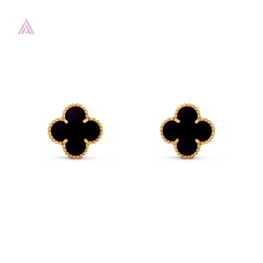 Luxurious Black Clover Earrings